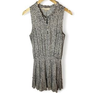 LOVESTITCH Dress Animal Print‎ V Neck Tiered Mini Woman’s size Small S Summer